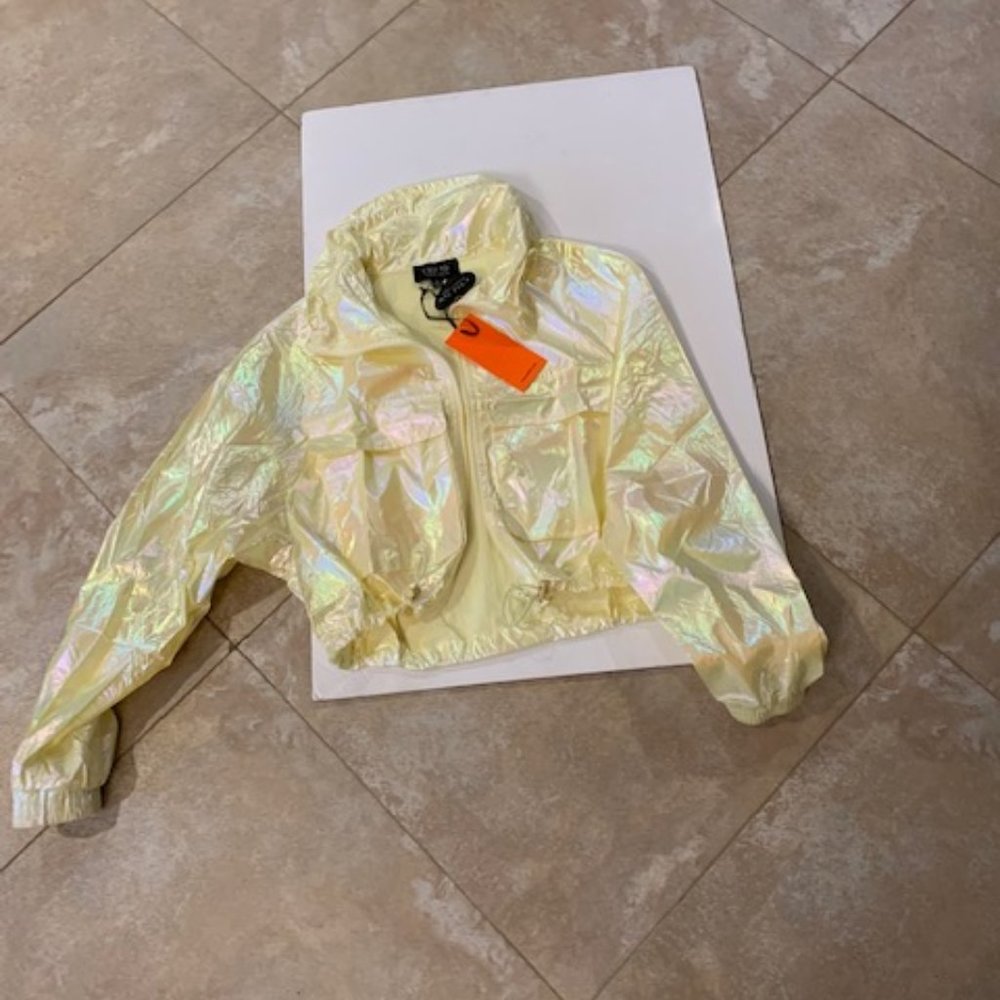 C'est Toi bomber style yellow nylon jacket size s